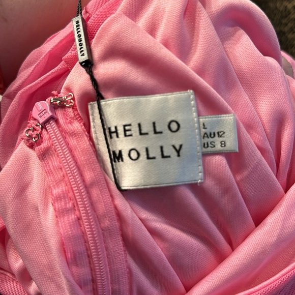Hello Molly One Shoulder Ruched Mini Dress Size 8 - Picture 8 of 8
